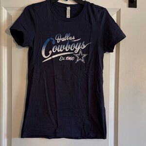 Fits like Medium- Dallas Cowboys Graphic Tee - Navy with White Script